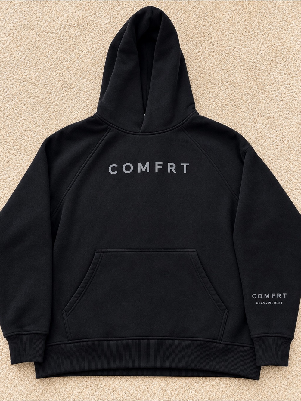COMFRT Men's Black Pullover Hoodie
